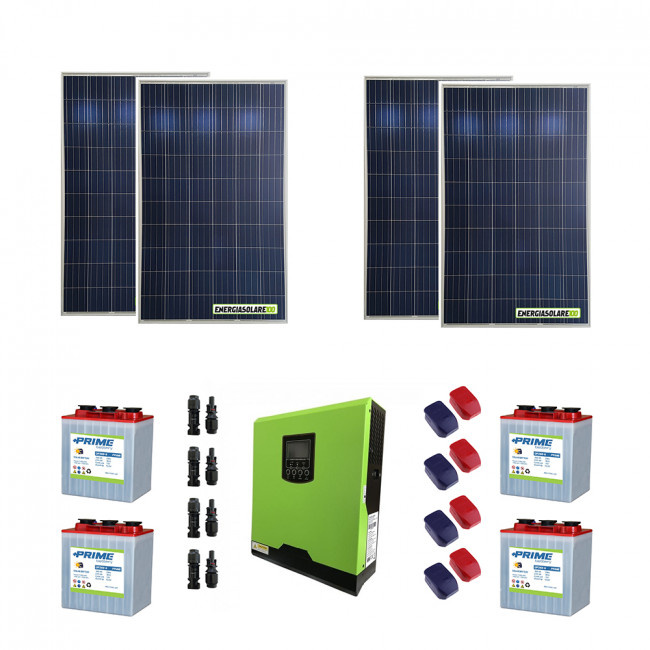 Kit Solare Fotovoltaico 1000W 24V Baita Rifugio di Montagna Casa