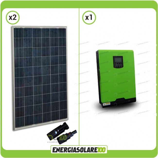 Kit fotovoltaico Casa Solare pannelli solari europei 560W Serie HF 24V  Inverter onda pura Edison30 3000VA 3KW PWM 50A