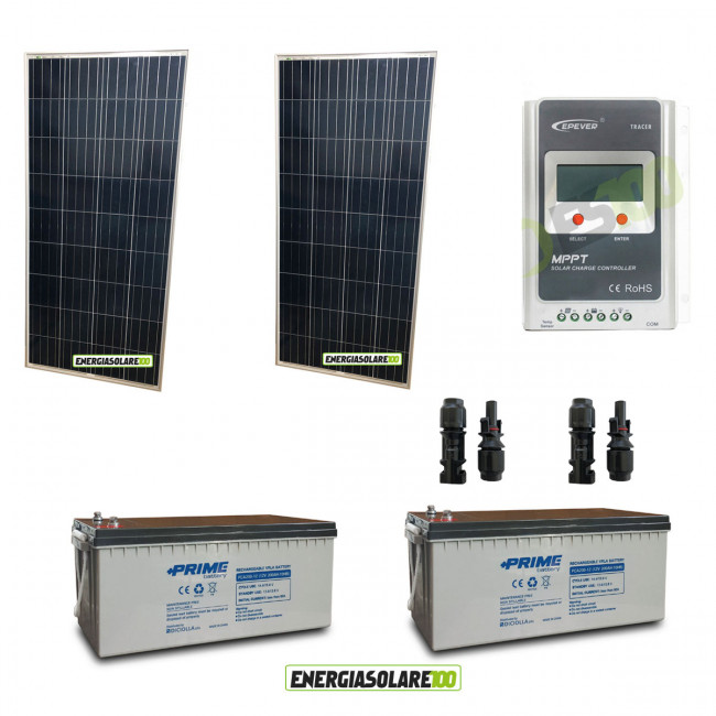 Kit Solare fotovoltaico 400W per VideoSorveglianza 12V per DVR e 5