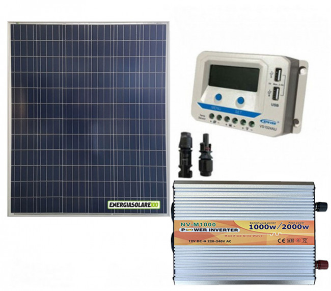 Kit Mini Baita pannello solare 200W inverter onda modificata 1000W  regolatore 20 A EPsolar EPEVER