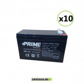 Set 10 Batterie ermetiche AGM Prime 7Ah 12V per gruppi di continuità UPS per sistemi di allarme