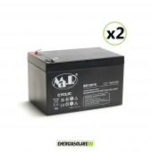 Kit 2 Batterie Ermetiche AGM Piombo-Acido 16Ah 12V bici elettriche