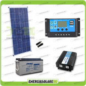 Kit baita pannello solare 150W 12V inverter onda pura 1000W batteria AGM 150Ah 