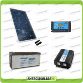 Kit baita pannello solare 200W 12V inverter onda pura 1000W batteria AGM 200Ah regolatore NVsolar