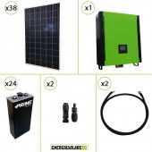Kit solare fotovoltaico 10KW Inverter onda pura Infinity 2.5Kw 48V regolatore MPPT 15Kw 900Vdc Batterie OPzS