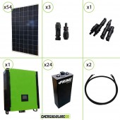 Kit solare fotovoltaico 15KW Inverter onda pura Infinity 2.5Kw 48V regolatore MPPT 15Kw 900Vdc Batterie OPzS