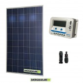 Kit solare 24V con pannello fotovoltaico 250W e regolatore 10A PWM con uscite USB