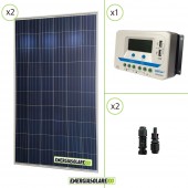Kit solare 24V con due pannelli 150W = 300W regolatore di carica VS2024AU 20A Epsolar con prese USB