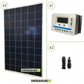 Kit solare 24V due pannelli 270W PV 540W regolatore di carica 30A Epsolar con prese USB