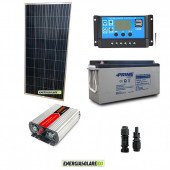 Kit baita pannello solare 150W 12V inverter onda modificata 1000W batteria AGM 150Ah