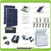 Kit Solare Fotovoltaico isolati dalla Civiltà 500W x Luci Frigo incluso Pompa Acqua Calda