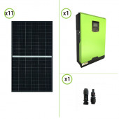 Impianto solare fotovoltaico 4KW pannelli monocristallini inverter ibrido onda pura 5KW 48V con regolatore di carica MPPT 80A