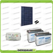 Kit Starter Plus Pannello Solare policristallino 270W 24V Batteria AGM 100Ah  Regolatore PWM 10A LS1024B