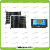 Kit Solare Fotovoltaico 20W 24V di Protezione Batterie Inverno Baita Rifugio di Montagna