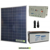 Kit Starter Plus Pannello Solare 200W 12V Batteria AGM 200Ah  Regolatore PWM 20A LS2024B