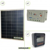 Kit Starter Solare Fotovoltaico 160W 12V  Regolatore PWM 20A 12V Epsolar LS2024B con Display MT-50
