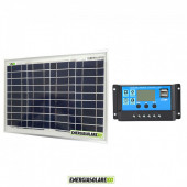 Kit Solare Fotovoltaico 10W 12V Regolatore PWM 10A Nvsolar Camper Casa Nautica Illuminazione