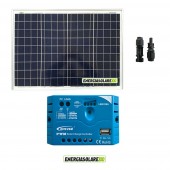 Kit pannello Fotovoltaico 50W 12V Regolatore di carica PWM 5A EPsolar impianti per Camper Casa Nautica Illuminazione