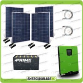 Kit solare fotovoltaico 1KW Inverter onda pura Edison30 3000VA 2400W PWM 50A Batterie OPzs