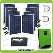 Kit solare fotovoltaico 2KW Inverter onda pura Edison50 5000VA 4000W 48V PWM 50A Batterie OPzS