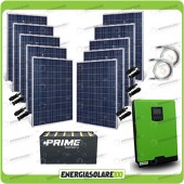 Kit solare fotovoltaico 2.5KW Inverter onda pura Edison50 5000VA 4000W 48V PWM 50A Batterie OPzS