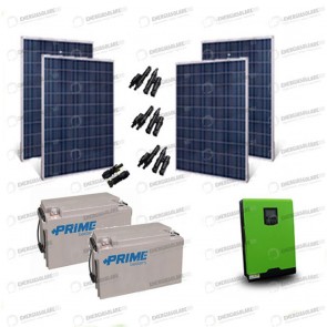Kit Solare Fotovoltaico 1080W 24V Baita Rifugio di Montagna Casa di Campagna