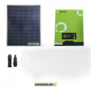 Kit impianto solare fotovoltaico 200W con inverter ibrido ad onda pura 1Kw 12V