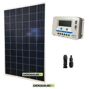 Kit solare 24V con pannello fotovoltaico 270W e regolatore 20A PWM con uscite USB