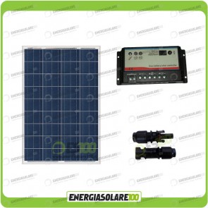 Kit Solare Camper 100W 12V regolatore di carica doppia batteria REGDUO MC4