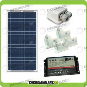 Kit Solare Camper Base 30W (Pannello Solare + Regolatore per doppia batteria + Passacavi)