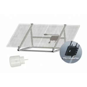 Kit fotovoltaico Plug & Play con pannello 410W, microinverter 300W e staffe da ringhiera balcone o muro e presa SMART PLUG WIFI per monitoraggio impianto