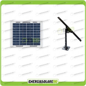Kit Pannello Solare fotovoltaico 5W 12V con Supporto di fissaggio Regolabile
