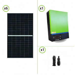 Impianto solare fotovoltaico 2.2KW pannelli monocristallini inverter ibrido onda pura 5KW 48V con regolatore di carica MPPT 80A