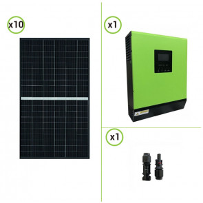 Impianto solare fotovoltaico 3.7KW pannelli monocristallini inverter ibrido onda pura 5KW 48V con regolatore di carica MPPT 80A 450Voc