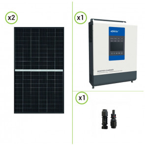 Impianto Solare fotovoltaico 750W Inverter Caricabatterie EPEver 3KW 24V onda pura con regolatore di carica MPPT 60A