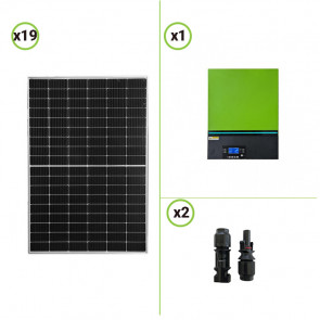 Impianto solare fotovoltaico 6KW pannelli monocristallini inverter ibrido onda pura 7.2KW 48V con regolatore di carica doppio MPPT 80A