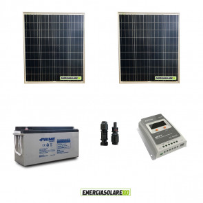 Kit Solare 160W alimentazione Video Sorveglianza 12volt per DVR e 1 Telecamera 24h al giorno