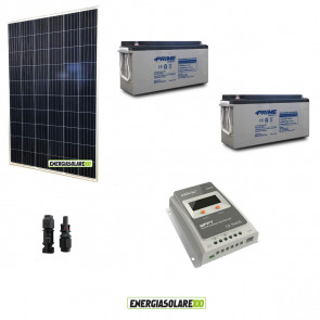 Kit Solare fotovoltaico pannello 280W alimentazione Video Sorveglianza 12volt per DVR e 3 Telecamere 24h al giorno