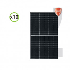 Set 10 pannelli solari fotovoltaici 410W 24V monocristallini alta efficienza cornice nera cella PERC del tipo half-cut 