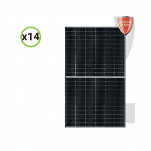 Set 14 pannelli solari fotovoltaici 455W 24V monocristallini alta efficienza cornice nera cella PERC del tipo half-cut