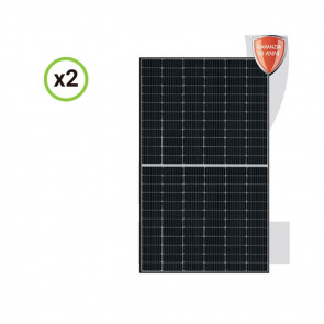 Set 2 pannelli solari fotovoltaici 410W 24V monocristallini alta efficienza cornice nera cella PERC del tipo half-cut 
