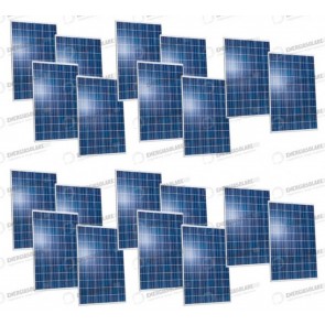 Set 20 Pannelli Solari Fotovoltaici 280W Extra-Europeo 24V tot. 5600W Casa Baita Stand-Alone