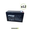 Set 12 Batterie ermetiche AGM Prime 7Ah 12V per gruppi di continuità UPS per sistemi di allarme