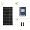 Kit starter pannello solare monocristallino 100W 12V e regolatore di carica MPPT Tracer-AN 10A 100Voc con Display