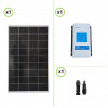 Kit camper pannello solare monocristallino 150W 12V e regolatore di carica 20A MPPT Dual Battery DuoRacer