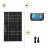 Kit starter pannello solare monocristallino 150W 12V regolatore di carica PWM 10A Serie NV