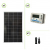 Kit starter pannello solare monocristallino 150W 12V e regolatore di carica VS1024AU 10A con prese USB