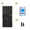 Kit camper pannello solare monocristallino 200W 12V e regolatore di carica 20A MPPT Dual Battery DuoRacer