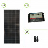 Kit camper pannello solare monocristallino 200W 12V e regolatore di carica doppia batteria 20A