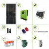 Kit solare fotovoltaico pannelli monocristallini 400W 12V inverter onda pura Edison10 1KW PWM batteria 210Ah piastra tubolare